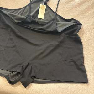 Olrik Women's Plus Size 4X Black Tankini Set with Boyshorts and Pockets